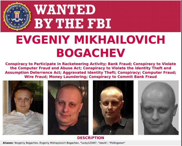 Bogachev FBI most wanted poster.